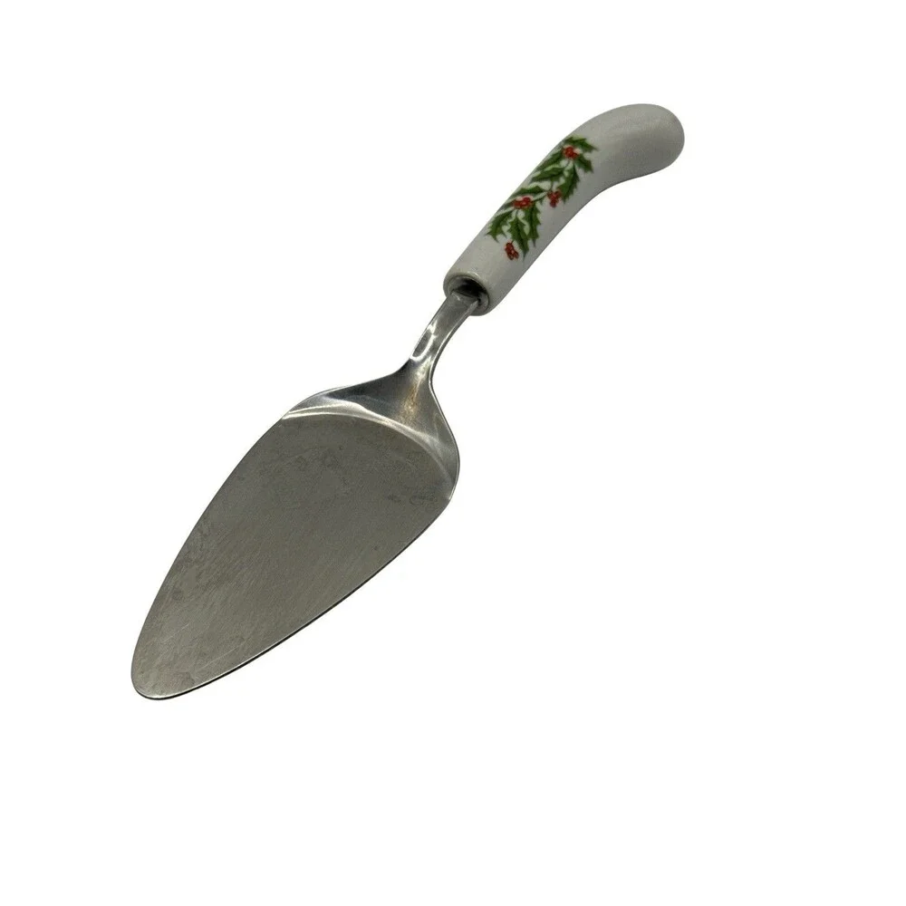 Christmas Holly Cake Server Stainless 18/8 Made in Japan